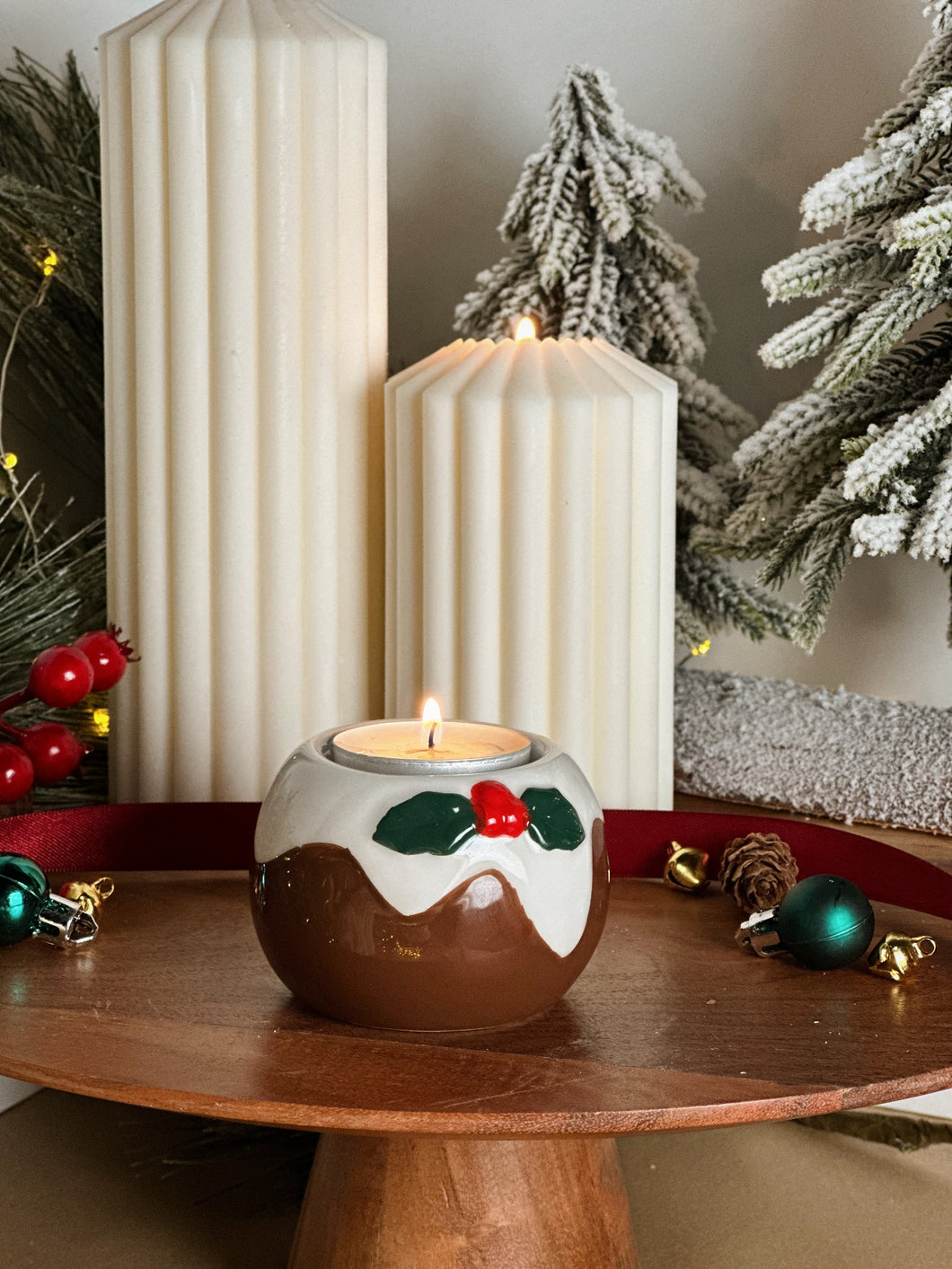 Porta tealight Christmas Pudding